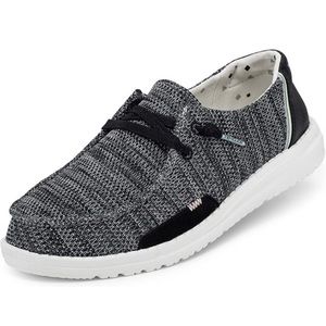 Hey Dude Womens Wendy Sox Comfort Shoes Black Sparkling Slip On Flat Heel Knit 8